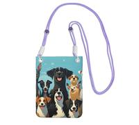 FZQVSLCM Petit sac à bandoulière pour femme - Sac à main étanche pour téléphone portable - Un grand groupe de chiens - Sac banane