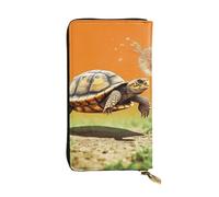 FZQVSLCM Portefeuille en cuir pour femme - Long porte-monnaie ultra fin - Porte-cartes de crédit - Pochette à deux volets