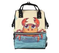 FZQVSLCM Sac à dos à langer pour femme - Grande capacité - Sac à dos d'été décontracté - Motif crabe