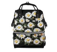 FZQVSLCM Sac à dos à langer pour femme, grande capacité, sac à dos pour maman, sac à dos décontracté marguerite