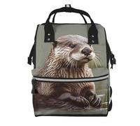 FZQVSLCM Sac à dos à langer pour femme, grande capacité, sac à dos pour maman, sac à dos décontracté motif loutre