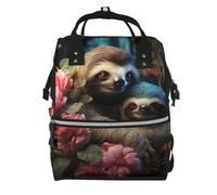 FZQVSLCM Sac à dos à langer pour femme - Grande capacité - Sac à dos pour maman - Sac à dos décontracté - Motif paresseux et paresseux