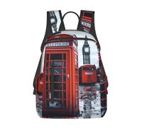 FZQVSLCM Sac à dos léger pour ordinateur portable - Sac à dos de randonnée - Angleterre - Rétro - Londres - Pour téléphone et week-end - Sac de voyage pour femme et homme