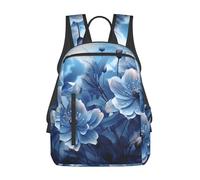 FZQVSLCM Sac à dos léger pour ordinateur portable - Sac à dos de randonnée - Fleurs bleues - Sac de voyage pour femme et homme