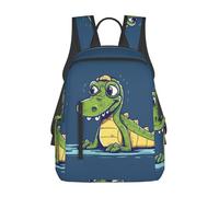 FZQVSLCM Sac à dos léger pour ordinateur portable - Sac à dos de randonnée - Motif crocodile - Pour femme et homme