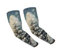 FZQVSLCM Snow Wonderland - Manchons de bras de Noël - Protection solaire - Avec trou pour le pouce - Pour homme et femme