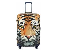 FZQVSLCM Year of the Tiger Face Housse de bagage de voyage élastique lavable Protection anti-rayures Épaisse pour bagages 45,7 à 81,3 cm, Noir , M