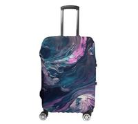 FZQVSWTX Housse de protection lavable pour valise, assise sur une branche imprimée, protection élastique pour valises de 48,3 à 81,3 cm, Tourbillon bleu et violet, M