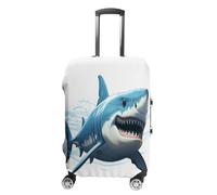 FZQVSWTX Housse de protection lavable pour valise de voyage élastique bleu turquoise turquoise pour bagages de 48,3 à 81,3 cm, Requin bleu, L