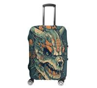 FZQVSWTX Housse de protection lavable pour valise, différents puzzles imprimés, protection élastique pour valises de 48,3 à 81,3 cm, Crâne de dragon asiatique, XL