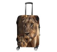 FZQVSWTX Housse de protection lavable pour valise, enveloppe avec fleurs imprimées, protection élastique pour valises de 48,3 à 81,3 cm, Lion d'Afrique, L