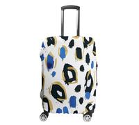 FZQVSWTX Housse de protection lavable pour valise, formes dorées et noires imprimées, protection élastique pour valise de voyage de 48 à 81 cm, Formes dorées et noires, XL