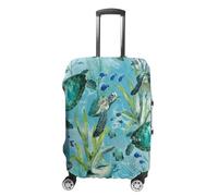 FZQVSWTX Housse de protection lavable pour valise, imprimé bière, élastique, convient aux bagages de 48 à 81 cm, Bleu tortue de mer, L