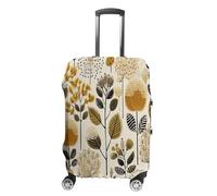FZQVSWTX Housse de protection lavable pour valise, modèle de maison 3D imprimé voyage élastique pour valise de 48,3 à 81,3 cm, Fleur dorée claire, L
