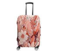 FZQVSWTX Housse de protection lavable pour valise, motif chat noir dessiné à la main, élastique pour valise de voyage de 48 à 81 cm, Motif floral abstrait, L