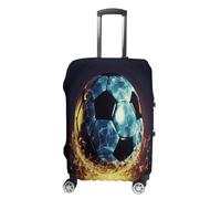 FZQVSWTX Housse de protection lavable pour valise, motif dinosaure, imprimé, protection élastique pour valise de 48,3 à 81,3 cm, Ballon de football cool, M
