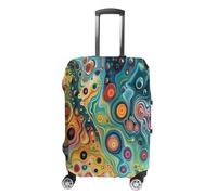FZQVSWTX Housse de protection lavable pour valise, motif émeraude profonde et ambre, élastique pour bagages de 48,3 à 81,3 cm, Tourbillon liquide coloré, XL