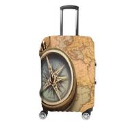 FZQVSWTX Housse de protection lavable pour valise, motif tigre majestueux se reposant sur un rocher, élastique pour valise de voyage de 48,3 à 81,3 cm, Ancienne boussole, L