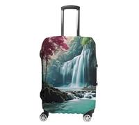 FZQVSWTX Housse de protection lavable pour valise, motif tigre majestueux se reposant sur un rocher, élastique pour valise de voyage de 48,3 à 81,3 cm, Paysage naturel cascade, S