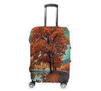 FZQVSWTX Housse de protection lavable pour valise, motif tigre majestueux se reposant sur un rocher, élastique pour valise de voyage de 48,3 à 81,3 cm, Érable en automne, XL