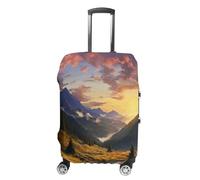 FZQVSWTX Housse de protection lavable pour valise, motif tigre majestueux se reposant sur un rocher, élastique pour valise de voyage de 48,3 à 81,3 cm, Paysage de coucher de soleil, L