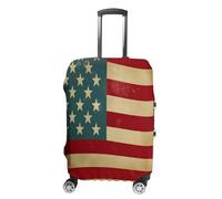 FZQVSWTX Housse de protection lavable pour valise, mouton blanc sur fond imprimé, protection élastique pour valises de 48,3 à 81,3 cm, Drapeau américain vintage., L