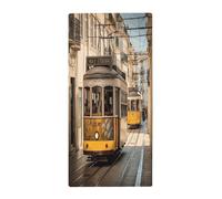 FZQVSWTX Torchons de cuisine super absorbants, grands torchons de cuisine imprimés de tramway de Lisbonne, torchons en polaire douce pour sécher la vaisselle, 35 x 72 cm