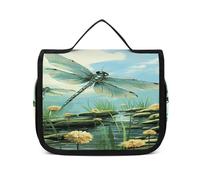FZQVSWTX Trousse de toilette de voyage à suspendre pour hommes et femmes, parapluies colorés en polyester imprimé, organisateur de produits de toilette portable, Libellules en vol, 22.5x18.5cm