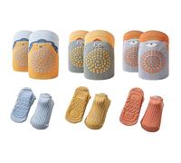 FZSECRIU 3 Paires genouillere bebe 4 pattes,chaussette antiderapante bebe,genouillere bebe,protege genoux bebe,protege genoux,renfort genoux enfant,genouillère enfant