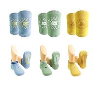 FZSECRIU 3 Paires genouillere bebe 4 pattes,chaussette antiderapante bebe,genouillere bebe,protege genoux,renfort genoux enfant,genouillère enfant