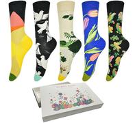 FZSECRIU 5 paires de chaussettes amusantes, chaussettes pour femme 39-42, chaussettes colorées, chaussettes de bonne humeur (FR/ES, Numérique, 39, 42, Taille normale, Taille normale, Avec boite C)