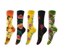 FZSECRIU 5 Paires de Chaussettes Amusantes et Colorées pour Femme 39-42, Bonne Humeur (FR/ES, Numérique, Taille Normale, Pas de Boîte D)