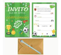 FZSECRIU Lot de 32 cartes d'invitation d'anniversaire pour enfant,carte invitation anniversaire garcon,invitation anniversaire foot,carte anniversaire