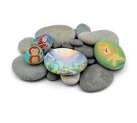 FZSECRIU Lot de 37 pierres plates à peindre - Galets à peindre - Pierres plates à peindre - Pierres à peindre - Pierres de bricolage