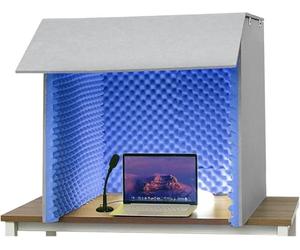 FZSERUN Cabine D'enregistrement Vocale Portable Housse Insonorisée De Bureau Boîtier De Cabine D'enregistrement Fabriqué par Nos Soins Bouclier D'absorption Vocale,08,60X60X60CM