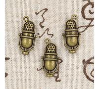 FZSWD 10 pcs Charmes Rétro Vintage Microphone 26X13mm Antique Bronze Argent Couleur Plaqué Pendentifs Faire Bricolage À La Main Bijoux Tibétains