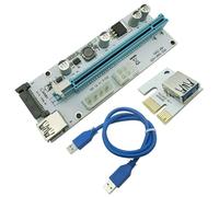 fztonk Adaptateur d ' Extension de Carte GPU PCIe 1X avec Port USB3.0 pour Les mises à Niveau d ' Ordinateur Domestique Facile à Utiliser Extension de Carte GPU 6PIN Alimentation 12V