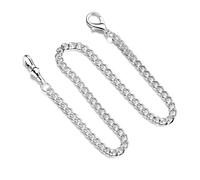 fztonk Chaînes de montre tendance de rechange pour montre à quartz antique vintage en alliage T-Bar Albert chaîne porte-clés pendentif chaîne de poche pour homme, Argenté., buckle 3