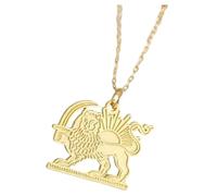 fztonk Collier à breloques Lions en acier inoxydable, mettant en valeur l ' art traditionnel et le symbolisme, collier à chaîne élégant