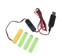 fztonk Éliminateur de Pile Universel 6V LR6 AA, remplace 4 Piles AA 1, 5V pour lumière LED, Jouet électronique avec Interrupteur, Alimentation USB, rallonge de câble d ' Alimentation USB