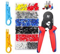 FZYCOM Pince à Sertir avec 1200Pcs Cosses et 2Pcs Pince à Dénuder, Kit Pince d'Outil de Sertissage, Pince à Sertir Cosse Electrique, Câble de Cosses 0,5-10mm² / 22-7 AWG, Pince Electricien