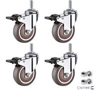 FZYE Roues pivotantes pour Meubles, Roulette à Boulon à Tige filetée M12x25mm, roulettes Mobiles, Petites Roues à roulettes, Roues de Chariot en Caoutchouc TPE, roulettes Robustes, 4 pi