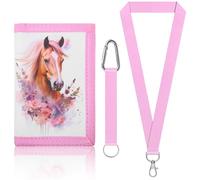 Fzyisw Cheval Pochette Tour de Cou pour Enfants, Porte-Monnaie pour Enfants, Porte-Monnaie, pour Cadeau d'anniversaire, rentrée Scolaire