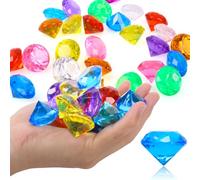 Fzyisw Lot de 30 pierres précieuses pour enfants - 30 mm - En acrylique - Décoration pour enfants - Grands diamants colorés - Pour chasse au trésor, vases, mariage, fête, cadeau de fête (aléatoire)