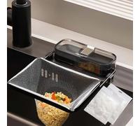 Fzysjve Égouttoir d'évier avec crépine, Panier de crépine d'évier, crépine d'évier de Cuisine, crépine d'évier de Cuisine avec Filet de 100 pièces, Panier d'égouttage Amovible et réutilisable(Noir)