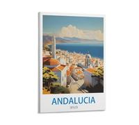 FZYUEN Affiches de voyage vintage d'Andalousie Espagne, 40 x 60 cm, impressions sur toile pour décoration murale d'intérieur, chambre à coucher