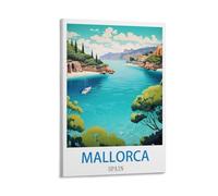 FZYUEN Affiches de voyage vintage de Majorque en Espagne - Impressions sur toile pour décoration murale d'intérieur, chambre à coucher (20 x 30 cm)