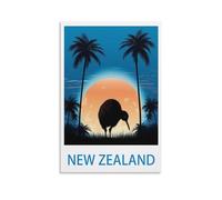 FZYUEN Affiches de voyage vintage de Nouvelle-Zélande, 60 x 90 cm, impressions sur toile pour décoration murale d'intérieur, chambre à coucher