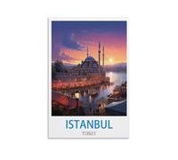 FZYUEN Affiches de voyage vintage d'Istanbul Turquie (50 x 75 cm) - Impressions sur toile pour décoration murale - Décoration murale - Chambre à coucher