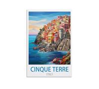 FZYUEN Cinque Terre - Affiches de voyage vintage sur toile pour décoration murale d'intérieur, chambre à coucher (20 x 30 cm)